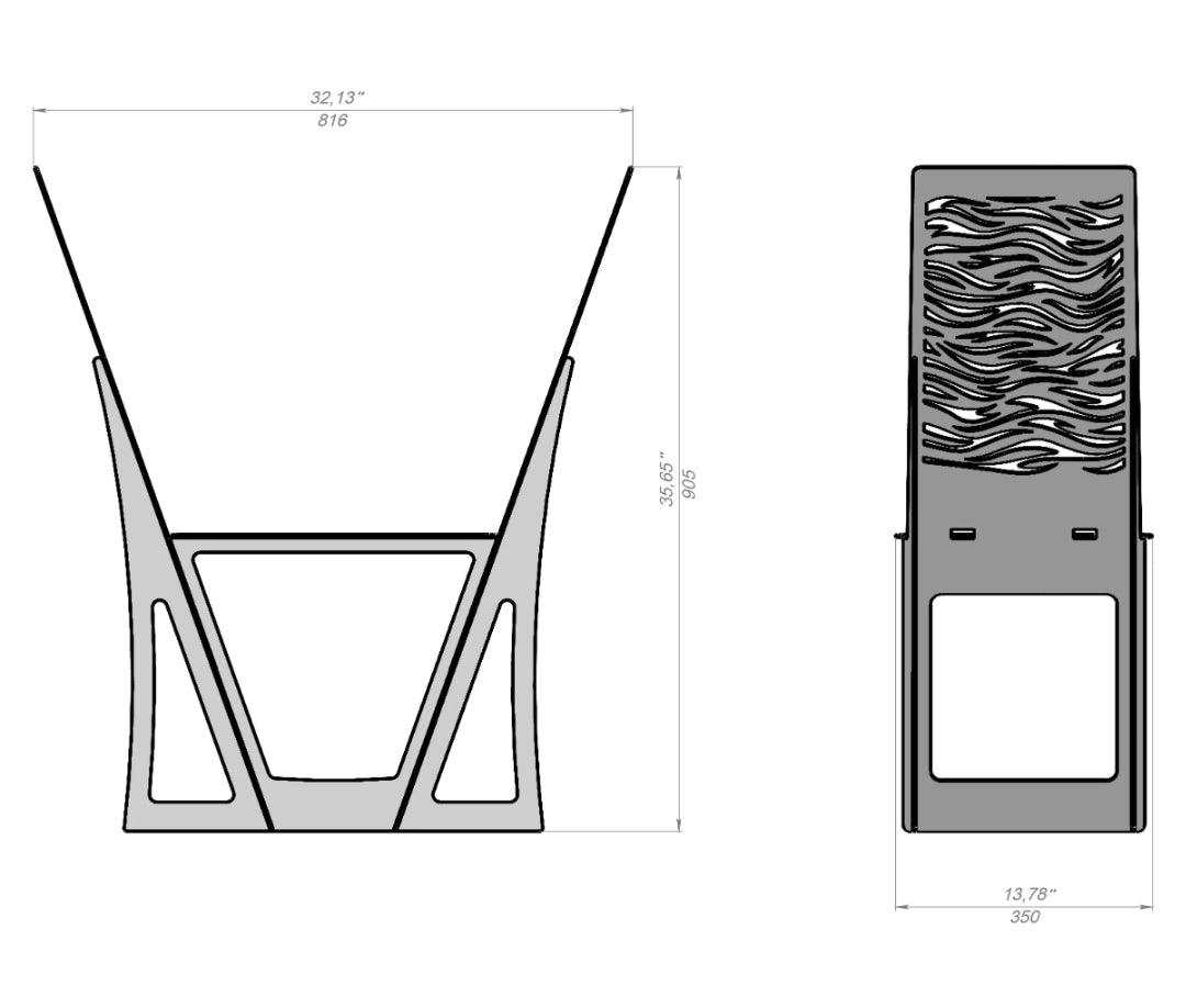 Wood Rack Modern Stainless Steel